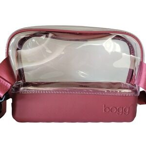 Bogg Bag Beauty and the Bogg Cosmetic Bag Burgundy Clear Travel Pouch EVA New